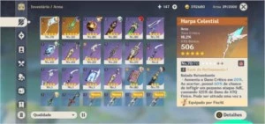 Conta Genshin Impact AR 45 DILUC e Klee 80 + Duas armas 5*