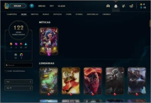 Conta ouro 3 com 48 skins e 57 champs - League of Legends LOL