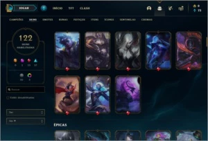 Conta ouro 3 com 48 skins e 57 champs - League of Legends LOL