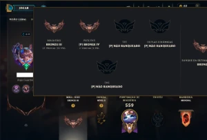 Bronze 3 com TODOS os Champs e 111 Skins  (Mais de 25 Jogos) - League of Legends LOL