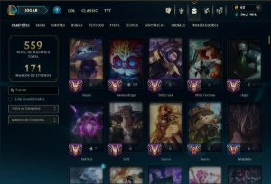 Bronze 3 com TODOS os Champs e 111 Skins  (Mais de 25 Jogos) - League of Legends LOL