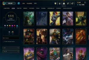 Bronze 3 com TODOS os Champs e 111 Skins  (Mais de 25 Jogos) - League of Legends LOL