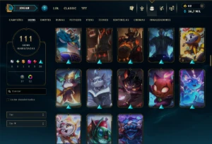 Bronze 3 com TODOS os Champs e 111 Skins  (Mais de 25 Jogos) - League of Legends LOL