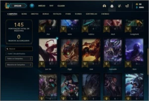 Conta ouro 4 (ex platina), com 11 skins e 31 champs - League of Legends LOL