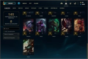 Conta ouro 4 (ex platina), com 11 skins e 31 champs - League of Legends LOL