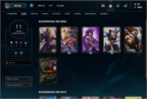 Conta ouro 4 (ex platina), com 11 skins e 31 champs - League of Legends LOL