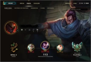 Conta de Lol platina 1 - League of Legends