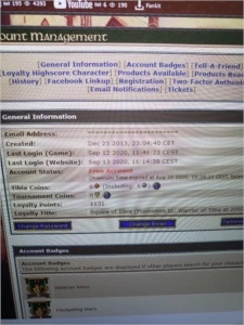 VENDO ACCOUNT COM 1131 LOYALITY  E 3 MAKERS SKILL ALTO! - Tibia
