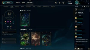 Conta LoL Platina 3, 121 campeões, 53 skins - League of Legends