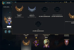 Ouro 1 com TODOS os Champs e 110 Skins ( JG / MID ) - League of Legends LOL