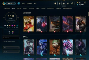 Ouro 1 com TODOS os Champs e 110 Skins ( JG / MID ) - League of Legends LOL