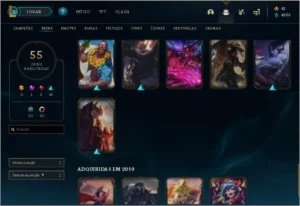 CONTA GOLD 1 55 SKINS 10 CROMAS 72 CAMPEÕES - League of Legends LOL