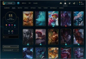 CONTA GOLD 1 55 SKINS 10 CROMAS 72 CAMPEÕES - League of Legends LOL