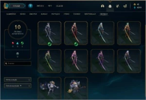 CONTA GOLD 1 55 SKINS 10 CROMAS 72 CAMPEÕES - League of Legends LOL