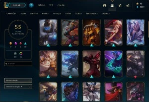 CONTA GOLD 1 55 SKINS 10 CROMAS 72 CAMPEÕES - League of Legends LOL