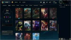 CONTA LOL LVL 119 PLATINA 4, 72 CHAMPS, 34 SKINS - League of Legends