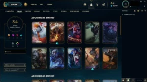 CONTA LOL LVL 119 PLATINA 4, 72 CHAMPS, 34 SKINS - League of Legends