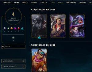 conta Lol Ouro, Upada na Mão, 80 Campeões, 4 Skins, Lvl 46 - League of Legends