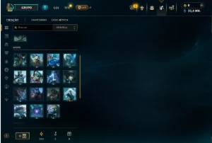 Conta mestre ótima para smurf 74% WR com diversas skins - League of Legends LOL