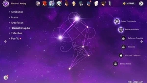Conta AR 48 3 Personagens 5 estrelas c/ C2 Keqing - Genshin Impact