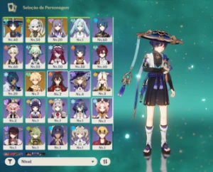 Conta de Genshin Impact com Nahida e Andarilho