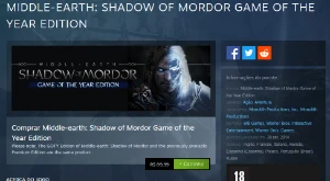 Shadow of Mordor - GOTY (Chave de ativação) STEAM