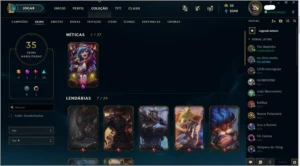 VENDO CONTA DE LOL 35 SKINS + 55 CHAMPS ! - League of Legends