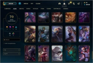 Conta prata 1 com 70 skins e 83 champs + Ryze triunfante - League of Legends LOL