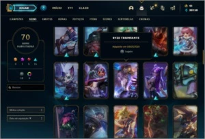Conta prata 1 com 70 skins e 83 champs + Ryze triunfante - League of Legends LOL