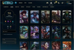 Conta prata 1 com 70 skins e 83 champs + Ryze triunfante - League of Legends LOL