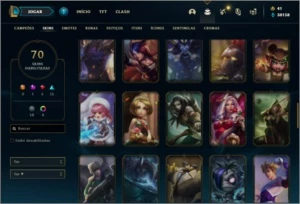 Conta prata 1 com 70 skins e 83 champs + Ryze triunfante - League of Legends LOL