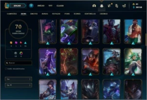 Conta prata 1 com 70 skins e 83 champs + Ryze triunfante - League of Legends LOL