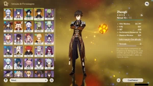 Genshin Impact - Ar52 , 7 Personagens T5 + 1 Arma T5