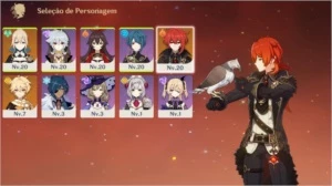 DILUC + Jean + Razor + Xingqiu + Noelle 1cons + Fischl - Genshin Impact