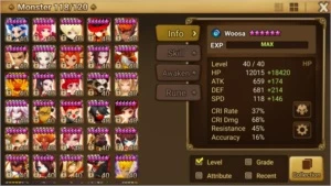 Conta Global 21 nat5 114 6* C2 sem rush - Summoners War