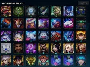 Ouro IV, 91 Campeões, 32 Skins, 3 Lendárias e 13 Épicas - League of Legends LOL