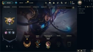 Ouro IV, 91 Campeões, 32 Skins, 3 Lendárias e 13 Épicas - League of Legends LOL