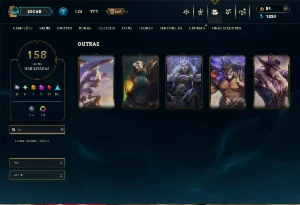 Conta Prata 4 com TODOS os Champ e 158 Skin (MID / JG / TOP) - League of Legends LOL