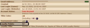 ED 141 / RP 80 (SKILL 103) ACCOUNT 5% LOYALT POINTS - Tibia