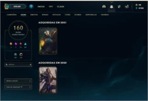 Conta league of legends lvl 530 , 160 skins LOL