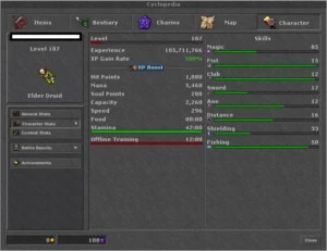 ED 187 (Kalibra) + EK 109 (nefera) + RP 54 skill 99(kalibra) - Tibia