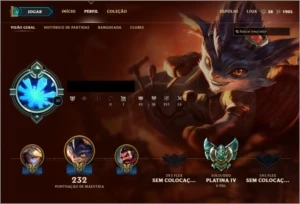 CONTA PLATINA IV, 95 CAMPEÕES E 57 SKINS - League of Legends LOL