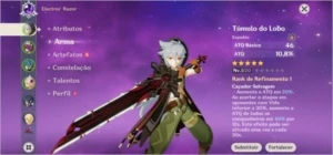 ✨ GENSHIN IMPACT CONTA COM RAZOR + TÚMULO DE LOBO 5⭐ ✨