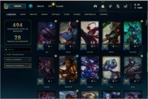CONTA DE LOL PLATINA 4 MUITAS SKINS! - League of Legends