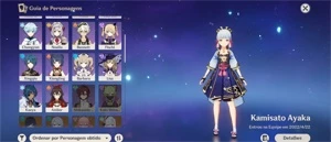 Conta com Ayaka e Mona AR 24 - Genshin Impact