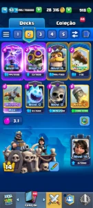 👑 Conta Clash Royale Nível 53 – 10.000 Troféus, Deck Quase