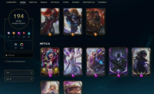 Conta Full Acesso Upada A Mão Com 194 Skins (6 Míticas) - League of Legends LOL