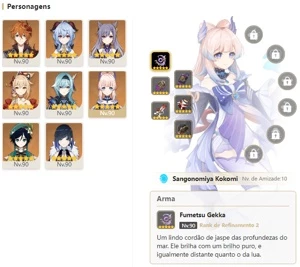 CONTA GENSHIN AR57 - 9 ARMAS 5⭐ 3 DE ASSINATURA, 11 PERS 5⭐ - Genshin Impact