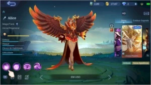 CONTA TOP MOBILE LEGENDS C/ SKIN LEGEND 190 SKINS+106 HEROES