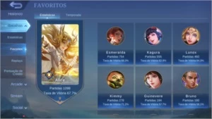 CONTA TOP MOBILE LEGENDS C/ SKIN LEGEND 190 SKINS+106 HEROES